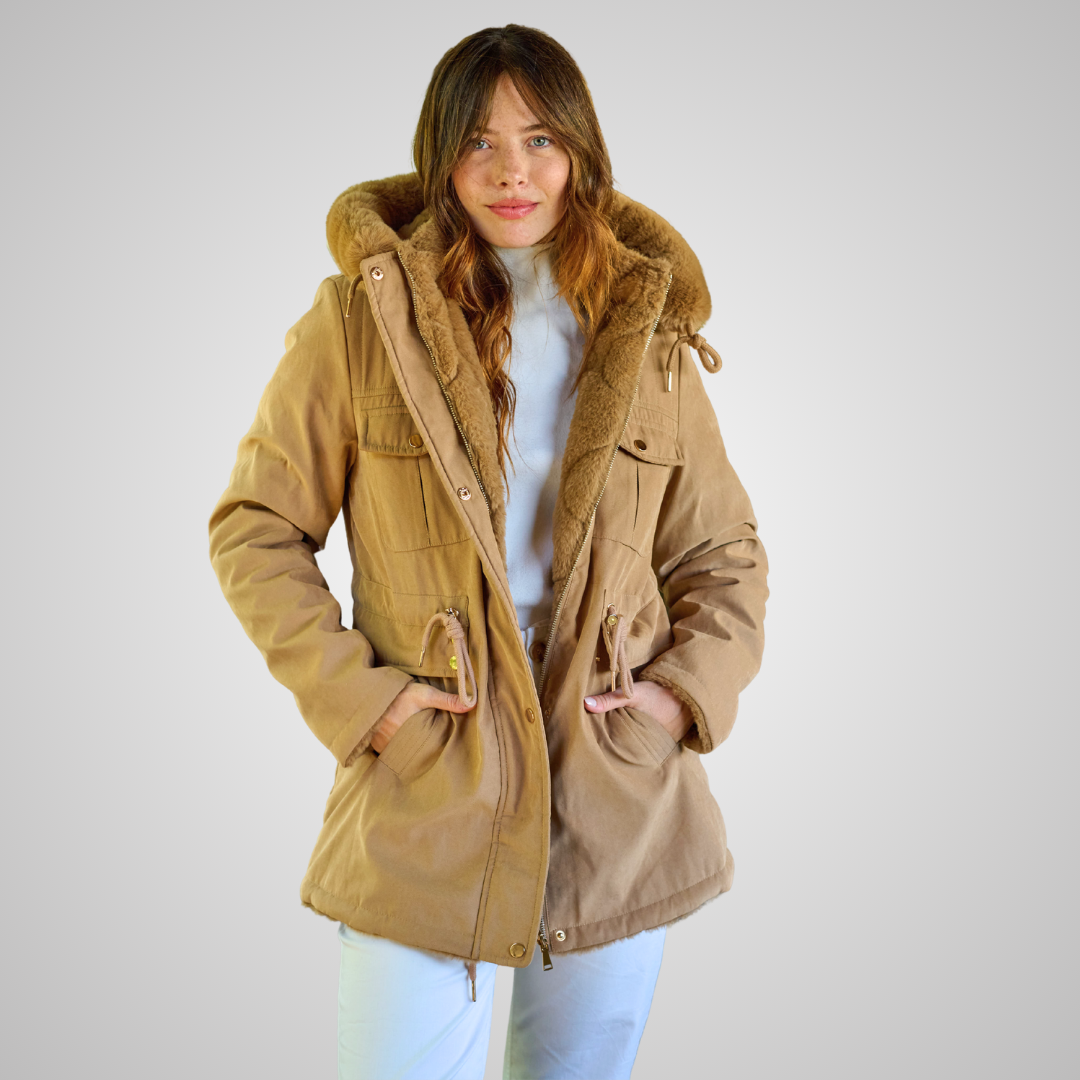 Parka Reversible Con Piel