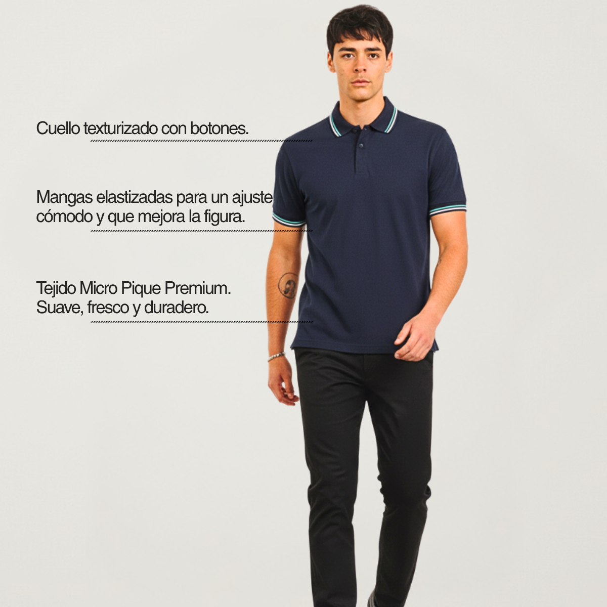 Chomba Piqué Con Vivos