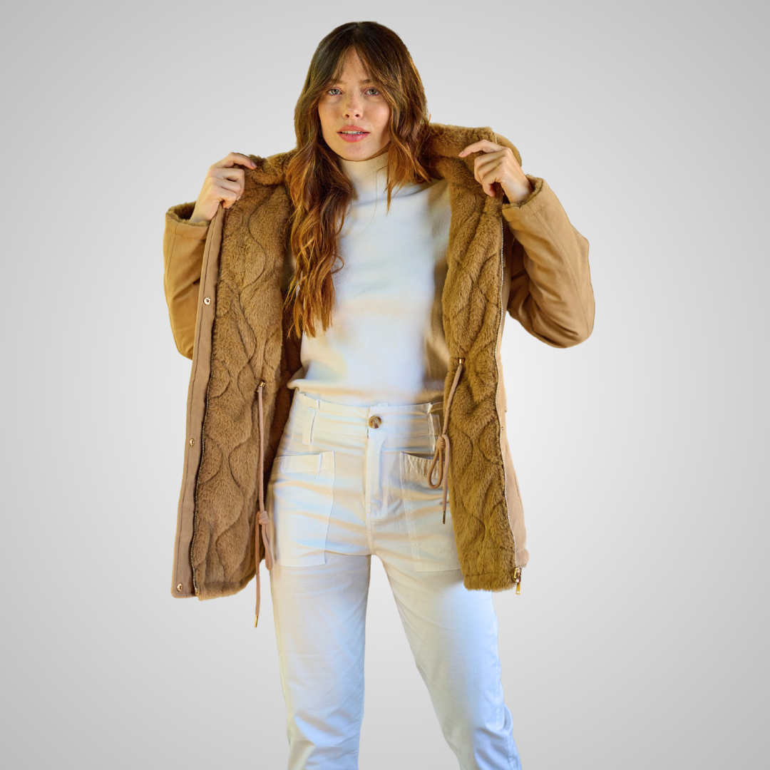 Parka Reversible Con Piel