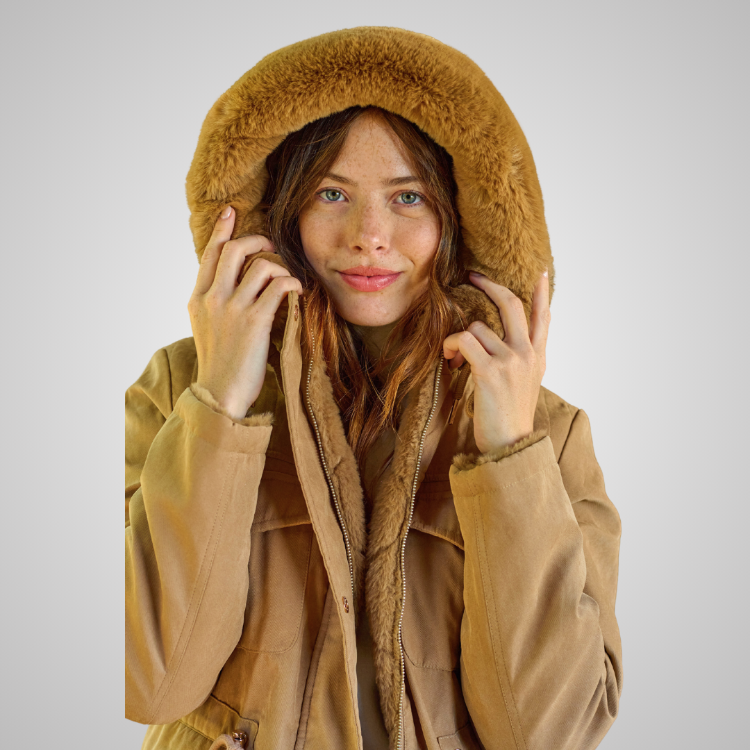 Parka Reversible Con Piel