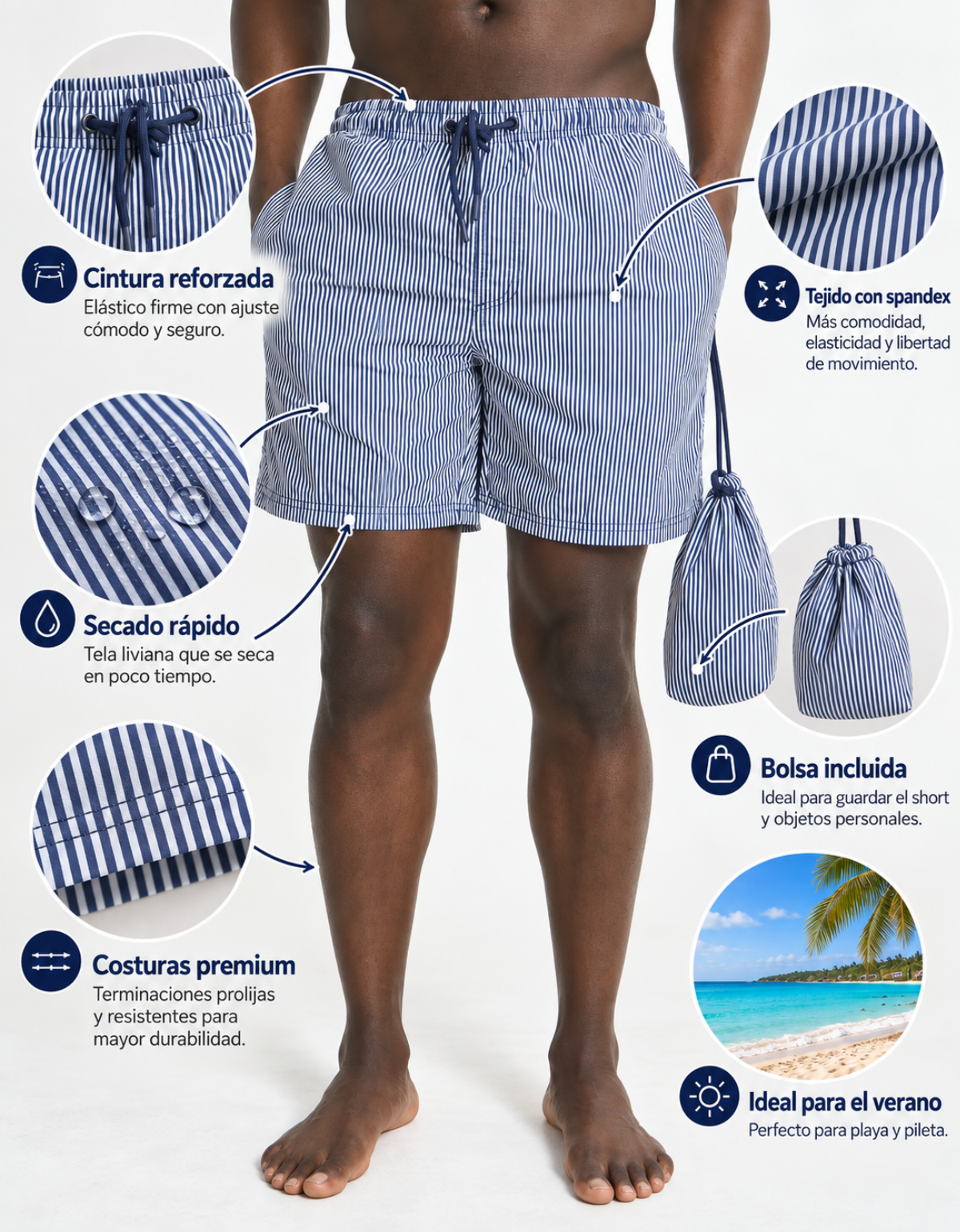 Short de Baño Striped